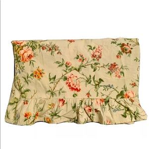 RL Toulouse Full Flat Sheet Ruffle Sage Floral HTF